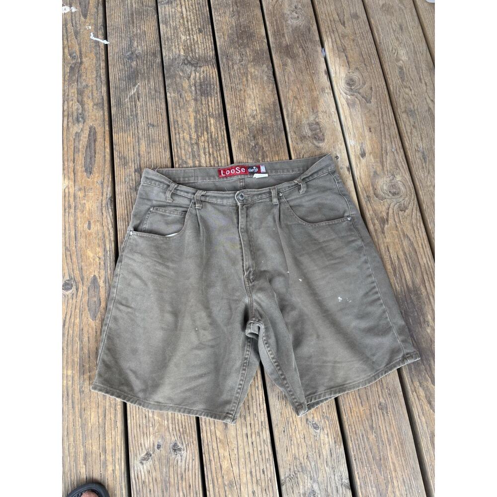 Vintage Levis SilverTab Shorts Mens 36 Loose Fit Baggy Denim Made USA Brown